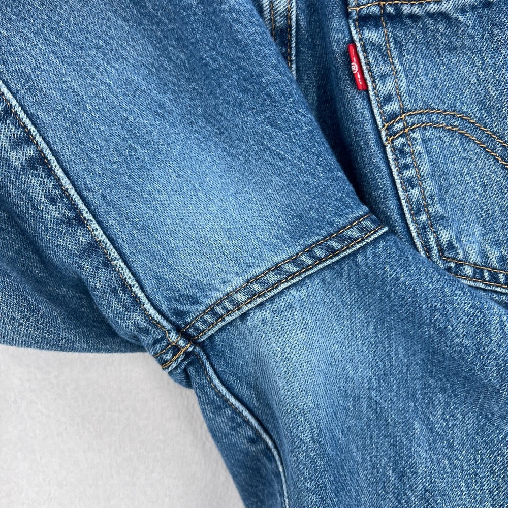 LEVIS High Waisted Straight Leg Jean Women 31 Blue Distressed Medium Wash Denim - Picture 11 of 16